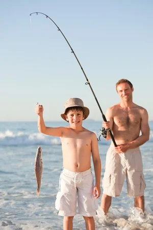 10163900 father fishing with his son